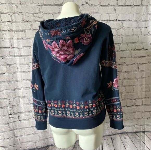 DRIFTWOOD Teddy Embroidered Floral Zip Up Hoodie - Picture 3 of 9